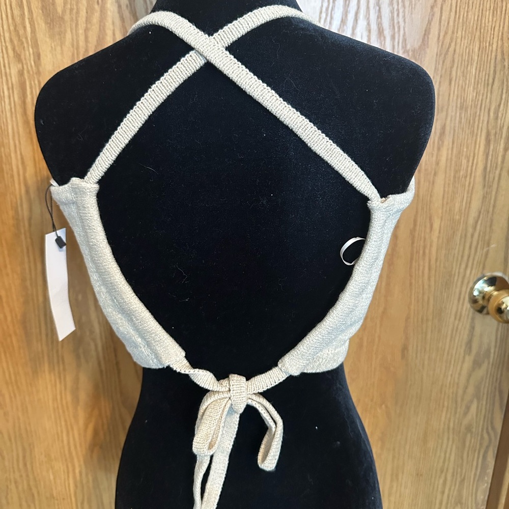 Papermoon Cream Knit Crop Top - Picture 2 of 4